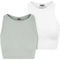 Urban Classics Top verde claro / branco