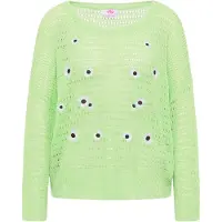 Mymo Pullover verde claro / preto / branco
