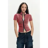 Desigual Casaco de malha vermelho / vermelho florescente / preto