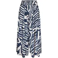 LASCANA Calças creme / azul escuro