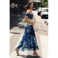 Desigual , Vestido longo flores, Mulher, PoliÉSter, Azul, XS
