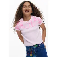 Desigual , Camiseta lettering, Infantil, AlgodÃO, Vermelho, 7/8