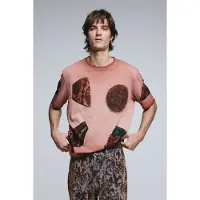 Desigual , Camiseta de manga curta com retalhos, Homem, AlgodÃO, Laranja, XXL