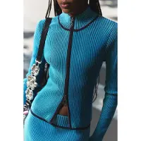 Desigual Casaco de malha azure / preto