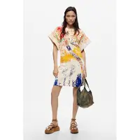 Desigual Vestido 'M. C. Lacroix' creme / azul escuro / amarelo / vermelho