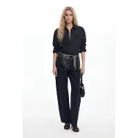 Desigual , Jeans retos pespontes, Preto, 42