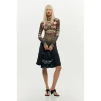 Desigual Vestido creme / oliveira / vermelho / preto