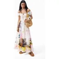 Desigual Vestido creme / amarelo / antracite / púrpura