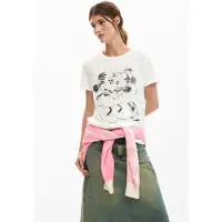 Desigual , Camiseta Mickey e minnie Mouse coração, Mulher, AlgodÃO, Branco, S