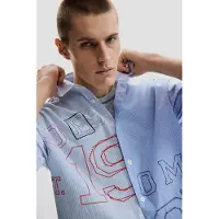 Desigual , Camisa bordada, Homem, AlgodÃO, Azul, S