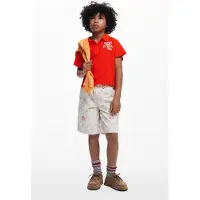 Desigual Calças ecru / azul / vermelho / branco