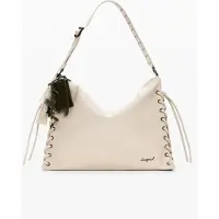 Desigual , Bolsa efeito pele média, Mulher, Poliuretano, Branco, U