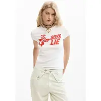 Desigual Camisa 'Boys Lie' vermelho / branco