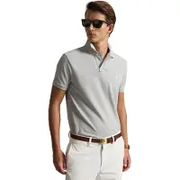 Ralph Lauren para homem. 710680784529 O icónico polo de piqué cinzento (XL), Casual, Cinza, Algodão, Manga curta