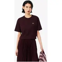 Lacoste T-Shirt mangas curtas T-shirt en coton doux relaxed fit mulheres - Bordô - FR 42
