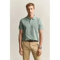 Gant para homem. 2210 Polo Regular Fit Clássico verde (5XL), Casual, Algodão, Manga curta
