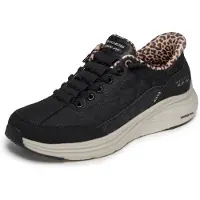 SKECHERS para mulher. 150419 Tênis Slip-Ins: Contour Foam - Cozy Fit Leopard Dream preto (42), Plano, Cordão, Casual