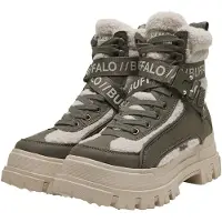 Buffalo Botim com fivela 'Aspha Com1' cáqui / offwhite
