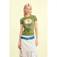 Desigual Camisa bege claro / castanho claro / verde / verde escuro