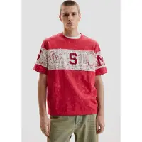 Desigual , Camiseta de malha estampada, Homem, AlgodÃO, Vermelho, S