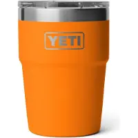 Yeti Rambler Stackable Cup 16oz Mag Slider Lid, King Crab Orange, copo térmico empilhável com tampa, 473 ml