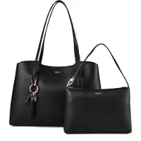 GUESS para mulher. HWBG9735230 Mala tote 2 em 1 Melody preta (OSFA), Preto, Casual, Poliuretano