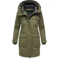 NAVAHOO Parka de inverno 'Eissturm 14' cinzento / oliveira / preto