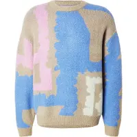 Volcom Pullover 'CARRAU' estuque / azul céu / cor-de-rosa / branco lã