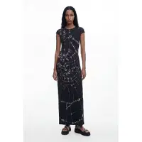 Desigual , Vestido midi tramado Tyler McGillivary, Viscose, Preto, S