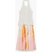 Desigual , Vestido longo degradê 2 em 1, PoliÉSter, Branco, L