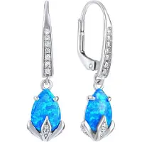 Silvego Orecchini Argento Opale Sintetico Blu — Orecchini