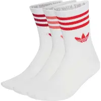 Adidas Originals Meias '3-Stripes Crew 3 Pairs' vermelho / vermelho claro / branco