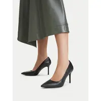 Ralph Lauren para mulher. 802P09032001 Sapatos de salto Lindella II de couro preto (36), 8 a 10cm, Nenhum, Casual, Clássico