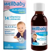 Vitabiotics Wellbaby , 14 vitamine e minerali, sviluppo di ossa e muscoli, vitamine, 150 ml