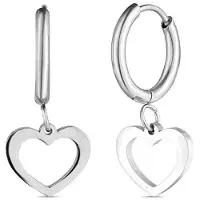 Vuch Heart hoop Orecchini made of steel Glimmer Silver