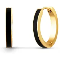 Vuch Gold Black Sara gold-plated hoop Orecchini