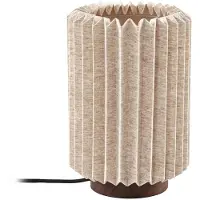 LINDBY Candeeiro de mesa Maveo, altura 30 cm, nogueira/linho, E27