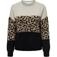 ONLY Pullover 'ONLJade' camelo / ecru / preto