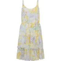 Cloud5ive Vestido de verão amarelo / verde pastel / roxo claro / branco