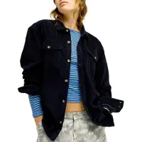 Roxy - Marcas - Let It Go Cord Shirt Anthracite para Mulher - Tamanho XS - Preto