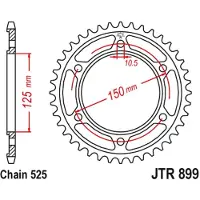 JT Sprockets Roda Dentada Traseira 525 Jtr899.42zbk Steel