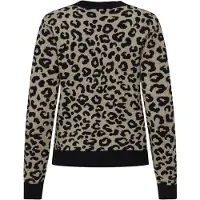 ONLY Casaco de malha 'ONLLeo' bege mosqueado / preto