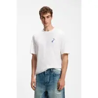 HUGO Camisa azul claro / branco