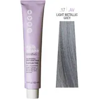 Milk shake Creative sem SLS/SLES tinta permanente para cabelo .17.AV cinzento metálico claro 100 ml