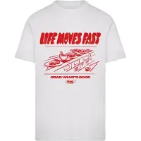 Mister tee Camisa 'Life Moves Fast Grab What is Good' vermelho / branco