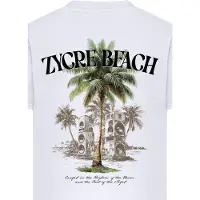 Mister tee Camisa 'Zycre Beach' castanho claro / verde / preto / branco