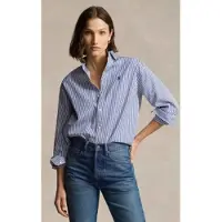 Ralph Lauren para mulher. 211910743020 Camisa de algodão com listras Relaxed Fit azul (XXS), Casual, Manga comprida