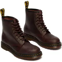 Dr. Martens unisex. 11822609 1460 Botas de couro Crazy Horse borgonha (43), Plano, 1 a 3cm, Cordão, Casual
