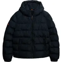 Superdry para homem. M5011905A Casaco desportivo com capuz e acolchoado Marinho (S), Casual, Poliéster