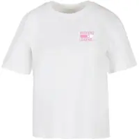 Miss Tee Camisa 'Weekend Loading' cor-de-rosa / branco